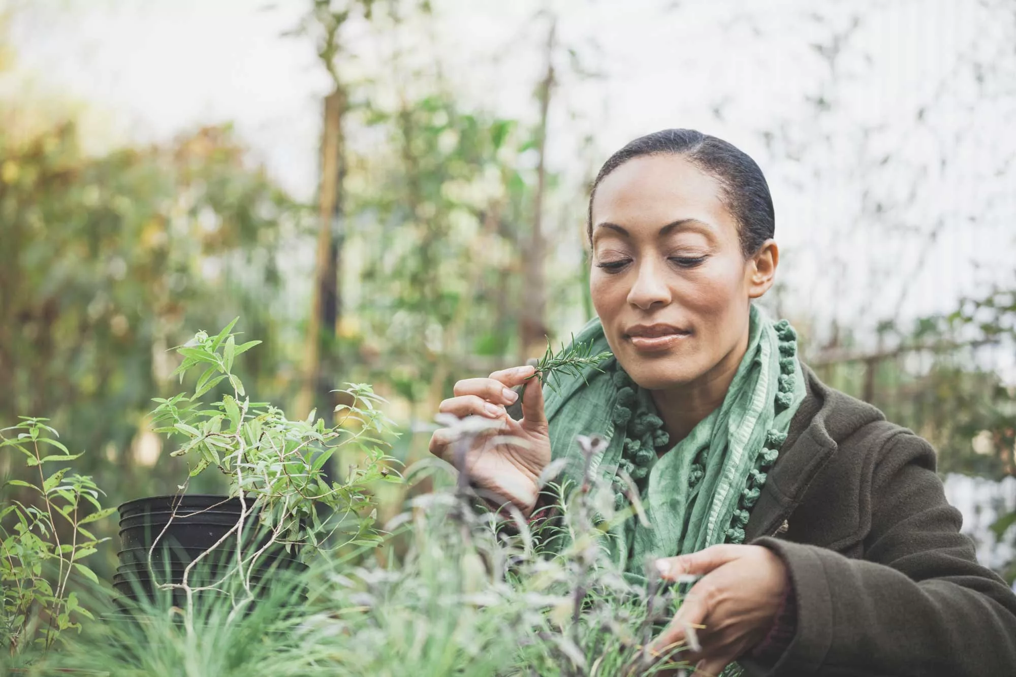 woman working in an urban garden